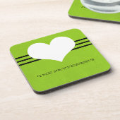 Green Modern Heart Onderzetter Set (Linkerzijde)