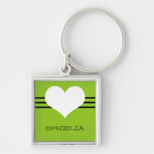 Green Modern Heart Premium Sleutelhanger