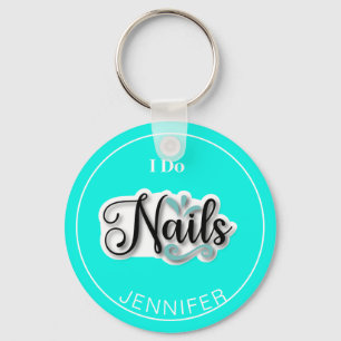 Green Modern I Do Nails Nail Technicia Sleutelhang Sleutelhanger