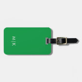 Green | Modern Monogram Bagagelabel (Voorkant horizontaal)
