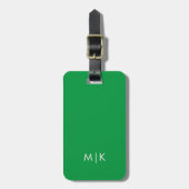 Green | Modern Monogram Bagagelabel (Voorkant verticaal)