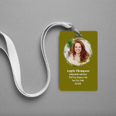 Green Modern Photo QR Code Employee Badge