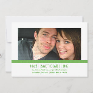 Green Modern Photo Sauvez la date Invitation