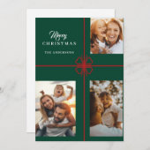 Green Modern Script Foto Kerstkaarten Feestdagen Feestdagenkaart (Voorkant / Achterkant)