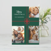 Green Modern Script Foto Kerstkaarten Feestdagen Feestdagenkaart (Staand voorkant)