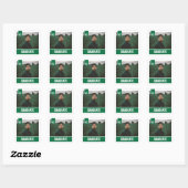 Green Modern Textured Photo Afstuderen Vierkante Sticker (Vel)