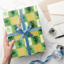 Green | Moderne faux glitter & opaal Cadeaupapier