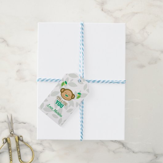 Green Monkey Gift Label Cadeaulabel (Met Touw)