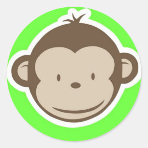 Green Monkey Ronde Sticker