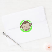 Green Monkey Ronde Sticker (Envelop)