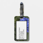Green Monogram Blue Hydrangea Floral Bagagelabel (Achterkant verticaal)