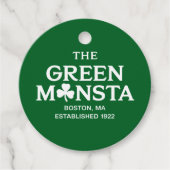 Green Monsta Boston Green Monstah Baseball Gift Bedankjes Labels (Voorkant)