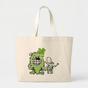 Green Monster Goat Shamrock Cartoons Canvas tassen