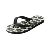 Green monster truck cartoon illustration kinder teenslippers (Schuin)