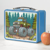 Green Monster Truck in het bos (In situ)