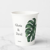Green Monstera Leaf Papieren Bekers (Voorkant)
