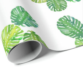 Green Monstera Oerwoud Gift Wrapping Paper Cadeaupapier