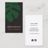 Green Monstera Tropical Leaf Event Planning Visitekaartje (Voorkant / Achterkant)