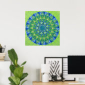 Green moon Mandala Poster (Thuiskantoor)