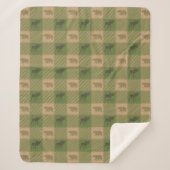 Green Moose Beer Pattern Cabin Sherpa Deken (Voorkant)