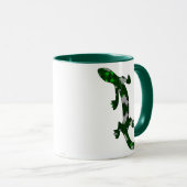 Green Mosaic Pattern Gecko Lizard Reptile Art Mok (Voorkant rechts)