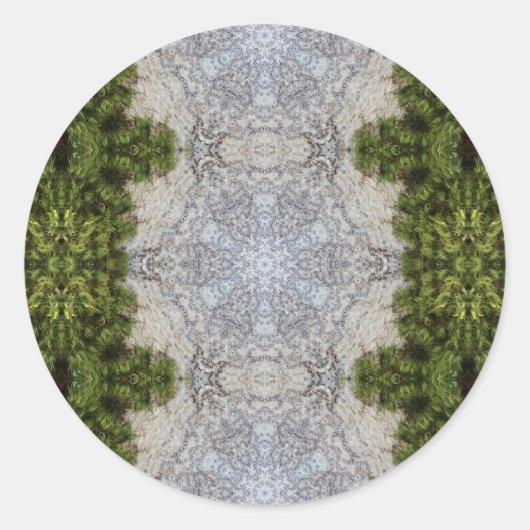 Green Moss & Earth Natuur Art Ronde Sticker (Voorkant)