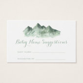 Green Mountain Country Baby Name Suggestions Card (Devant)