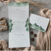 Green Mountain Country bruiloft Drieluik Uitnodiging