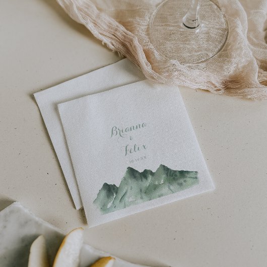 Green Mountain Country Calligraphy Wedding Servet