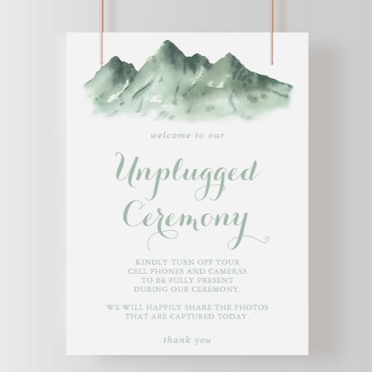 Green Mountain Country Unplugged Ceremony Sign Poster