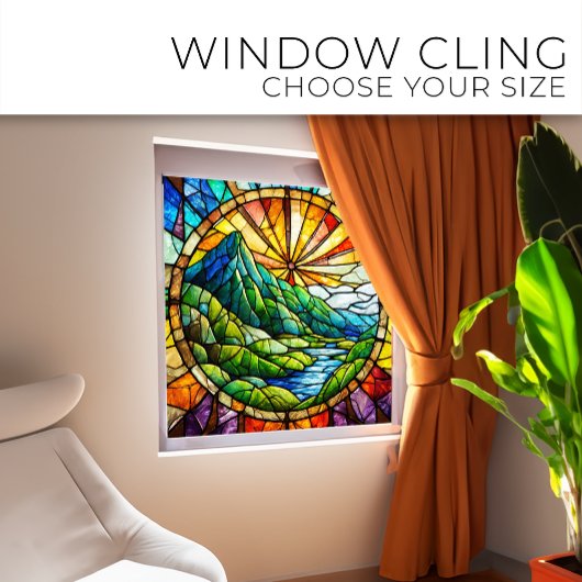 Green Mountain en River Glas in lood kunst Raamsticker