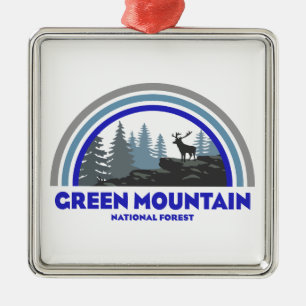 Green Mountain National Forest Regenboog Herten Metalen Ornament