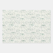 Green Mountain Toile Gift Wrap Set van 3 Inpakpapier Vel (Voorkant)