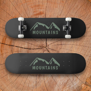 Green Mountains Black Skateboard