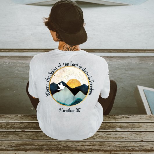 Green mountains freedom bible scripture t-shirt
