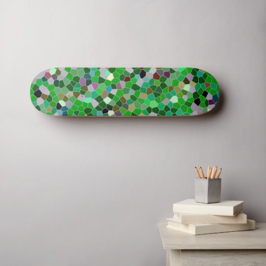 GREEN Multicolored Garden Pattern Skateboard (Muurkunst (Horizontaal))