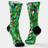 GREEN Multicolored Garden Pattern Sokken (Gebogen)