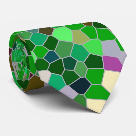 GREEN Multicolored Garden Pattern Stropdas (Opgerold)