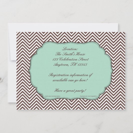 Green Mustache & Stropdassen Baby Shower-uitnodigi Kaart (Achterkant)