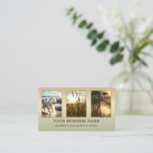 Green Nature Environment QR Photo Carte de visite (Debout devant)