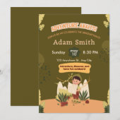 Green Nature Kindergarten Invitation (Devant / Derrière)