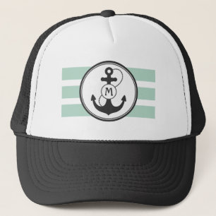 Green Nautical Monogram Trucker Pet