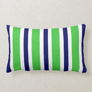 Green Navy Blue & White Stripe Pillow Gift Kussen