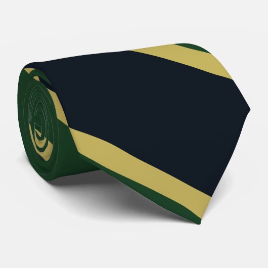 Green Navy et Gold University Cravate en bande (Roulé)