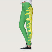 Green Nebraska State Golden Flower Leggings (Gauche)