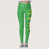 Green Nebraska State Golden Flower Leggings (Devant)
