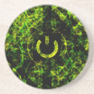 Green Neon Fire Zandsteen Onderzetter