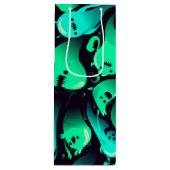 Green Neon Ghost Patroon Wijn Cadeautas (Voorkant)