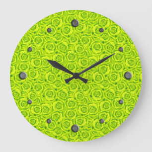 Green neon, rose, green , bright , modern , elega grote klok