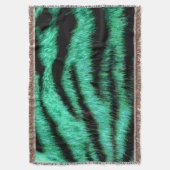 Green neon tiger stripes deken (Voorkant Verticaal)